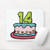 14 jaar oude Birthday Cake Muismat (Met muis)