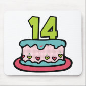 14 jaar oude Birthday Cake Muismat (Voorkant)