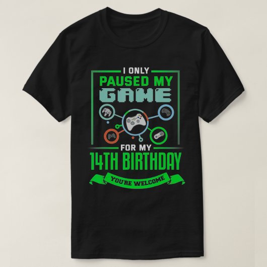 14 jaar oude gamer, 14e BDay Gift Boy T-shirt (Design voorkant)