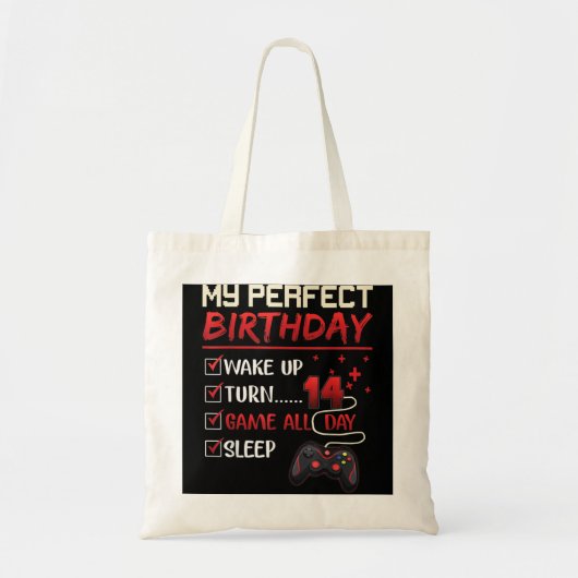 14 jaar oude gamer Gift Boy Teen 14th Perfect Birt Tote Bag (Voorkant)