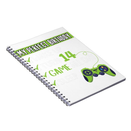 14 jaar oude gamer op de 14e plaats voor perfecte  notitieboek (Rechterzijde)