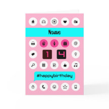 14 jaar oude gepersonaliseerde verjaardag voeg naa