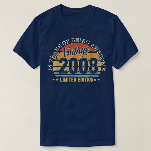 14 jaar oude Gift 2008 Limited Edition 14t T-shirt (Design voorkant)