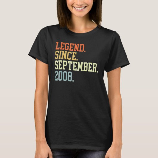 14 jaar oude legend sinds september 2008 14e herfs t-shirt (Voorkant)