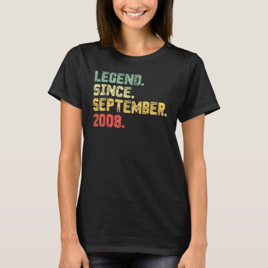 14 jaar oude legend sinds september 2008 14e herfs t-shirt (Voorkant)