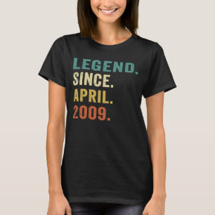 14 jaar oude leggende sinds april 2009 14e verjaar t-shirt