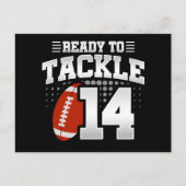 14 Jaar Oude Tackle Voetbal Feestje 14e Verjaardag Briefkaart (Voorkant)