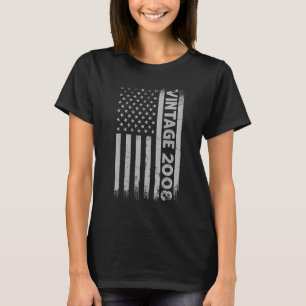 14 jaar oude Vintage 2008 Amerikaanse vlag veertie T-shirt