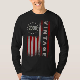 14 jaar oude Vintage 2008 Amerikaanse vlag veertie T-shirt
