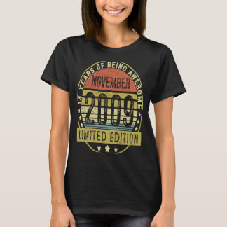 14 jaar oude Vintage november 2009 14e verjaardag T-shirt