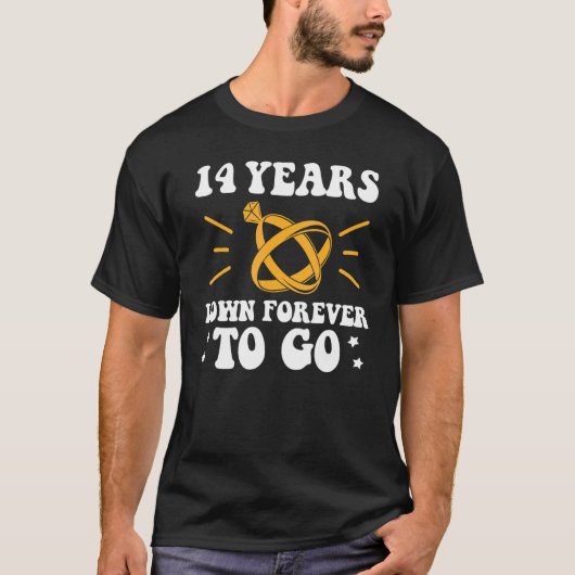 14 jaar tot 14e trouwdag t-shirt (Voorkant)