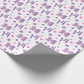 14-jarige 14-jarige verjaardag veertien cadeaupapier (Hoek)