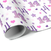14-jarige 14-jarige verjaardag veertien cadeaupapier (Rol Hoek)