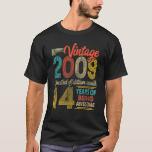 14-jarige geboren in 2009 14e verjaardag t-shirt
