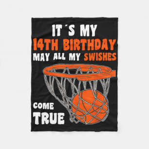14-jarige gelukkige 14e verjaardag Bysketbyll 14e  Fleece Deken