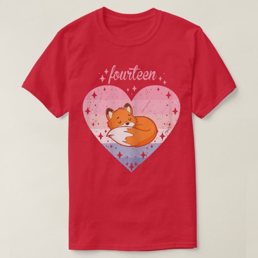 14-jarige juffrouw Fox Birthday Girl 14th B-d T-shirt (Design voorkant)