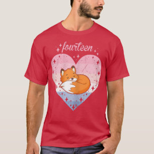 14-jarige juffrouw Fox Birthday Girl 14th B-d T-shirt