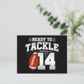 14-jarige tackle voetbalfeestje 14e verjaardag briefkaart (Staand voorkant)