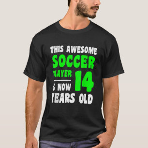 14-jarige vrolijke 14e verjaardag voetballer 14e t-shirt