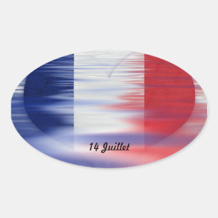 14 Juillet Fête Nationale Ovale Sticker