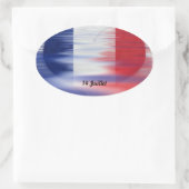 14 Juillet Fête Nationale Ovale Sticker (Tas)
