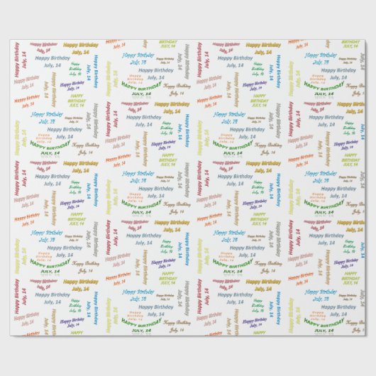 14 juli, cadeaupapier voor cadeautjes (Vlak)