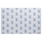 14 juli Franse Bastille Day on Blue Stof (Fat Quarter)