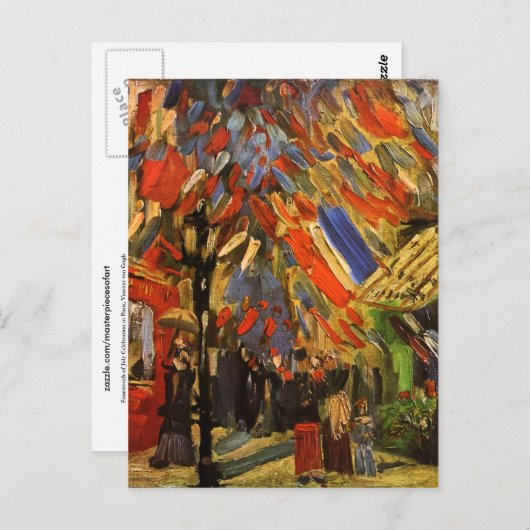 14 juli in Parijs Van Gogh Fine Art Briefkaart (Voorkant / Achterkant)