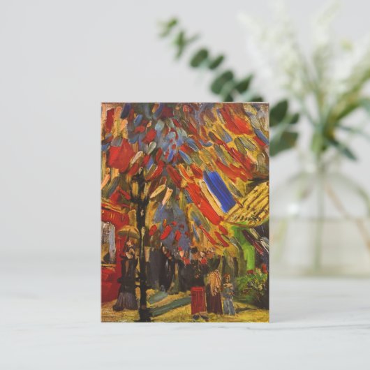 14 juli in Parijs Van Gogh Fine Art Briefkaart (Staand voorkant)