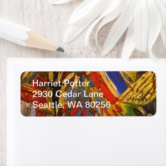 14 juli in Parijs Van Gogh Fine Art Etiket (Insitu)