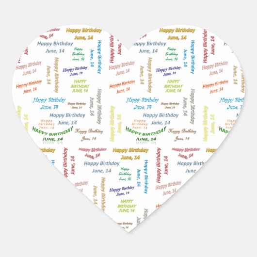 14 juni, 14e verjaardag Sticker (Voorkant)