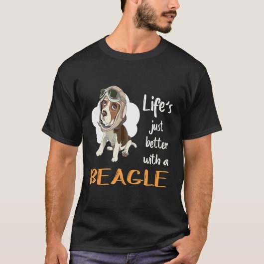 14 Leven alleen maar beter met een beagle T-shirt (Voorkant)