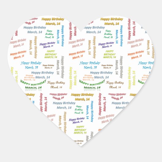 14 maart, 14e verjaardag Sticker (Voorkant)