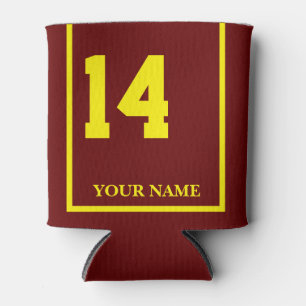 14 Maroon met Gele Paard Zadeldeken Custom Blikjeskoeler