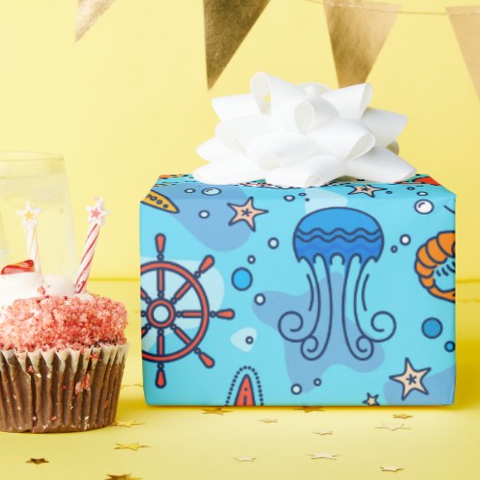 #14 Nautische Haven inpakpapier "Big Size" (Verjaardagsfeest)