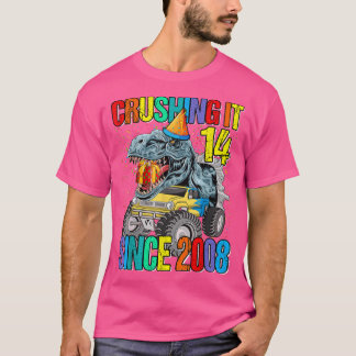 14 Overhaast sinds 2008 monster Truck Dinosaur T-shirt