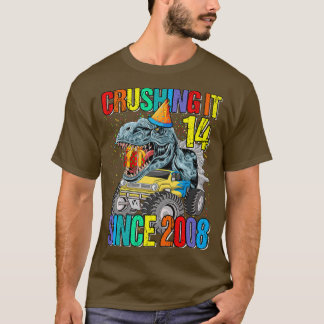 14 Overhaast sinds 2008 monster Truck Dinosaur T-shirt