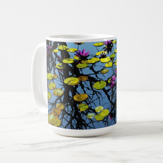 14 oz mok met "Calm Waters" afbeelding (Voorkant links)