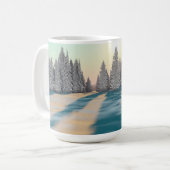 14 oz mok met "Dusting of Snow" afbeelding (Voorkant links)