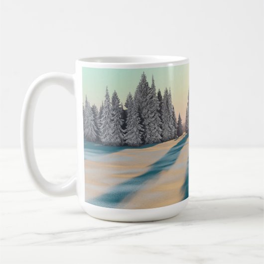 14 oz mok met "Dusting of Snow" afbeelding (Links)