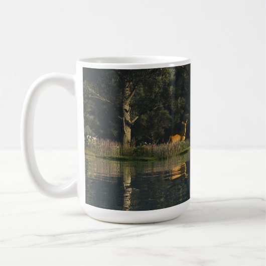 14 oz mok met "Geschrokken" afbeelding (Links)