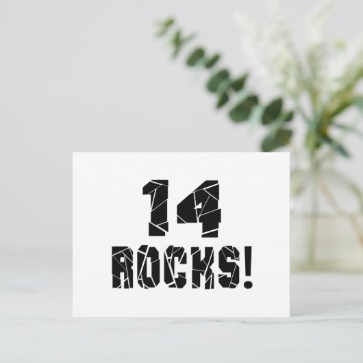 14 Rocks Verjaardag Design Briefkaart (Staand voorkant)