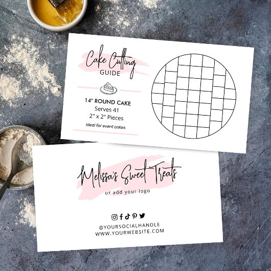 14 "Ronde verjaardagstaart serveergids 2x2 porties Informatiekaartje
