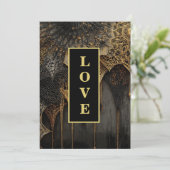 *~ 14 RSVP AR26 QR Gold Lace LOVE Luxury Wedding Kaart (Staand voorkant)