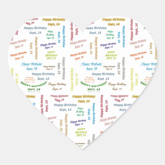 14 september, 14e verjaardag Sticker (Voorkant)