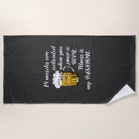 14 spieren geactiveerd wanneer je een bier schenkt strandlaken (Voorkant)