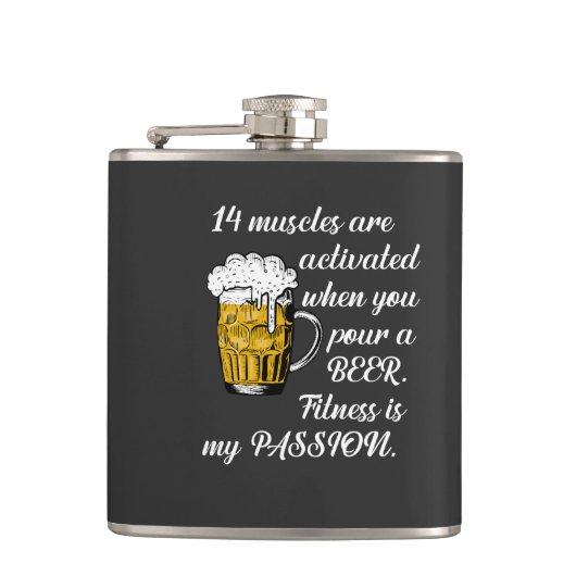 14 Spieren geactiveerd wanneer je een biertje sche Heupfles (Voorkant)