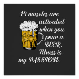 14 Spieren geactiveerd wanneer je een biertje sche Perfect Poster