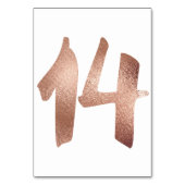 14 Tabel Aantal White Metallic roze Rose Gold Kaart (Achterkant)