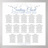 14 Tabel Blauw en grijs bruiloft Poster (Voorkant)
